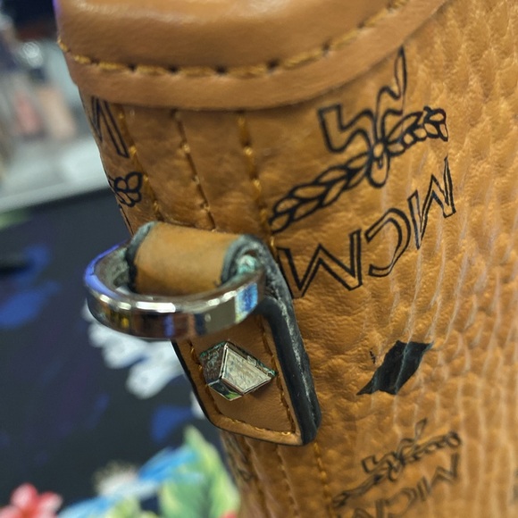 MINI MCM Tan Monogram Tote with Leather Trim - Picture 7 of 14